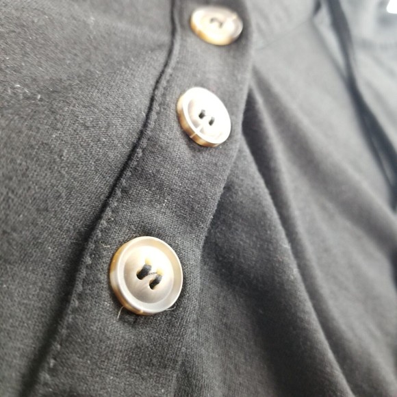 LuckyMore Hoodie Casual V Neck Long Sleeve Henley Oversized Top Womens L Black - Picture 15 of 15